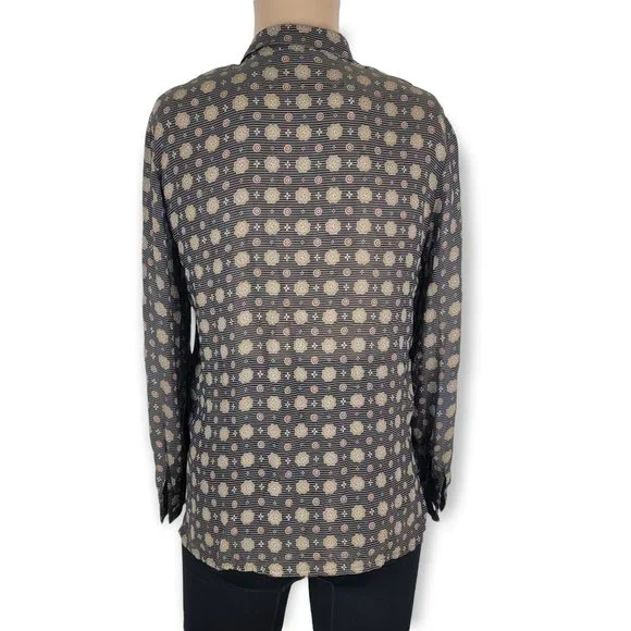 Vintage 70s Glaser Micro Woven Long Sleeve Button Up Shirt - Picture 2 of 8